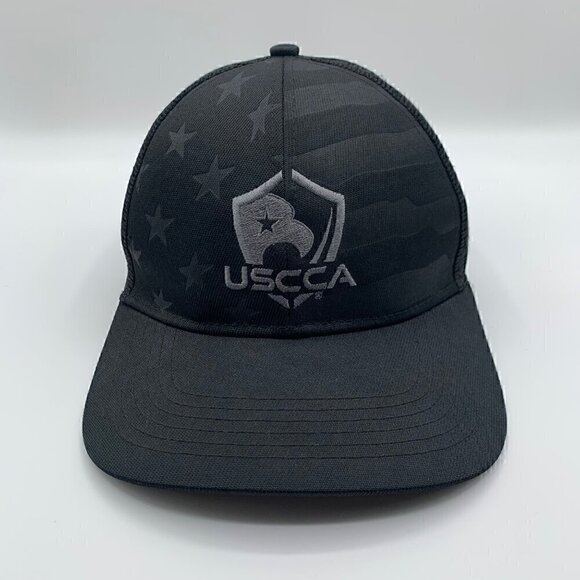 USCCA Mens Black Outdoor Cap Co Snapback Trucker Hat - Picture 2 of 5